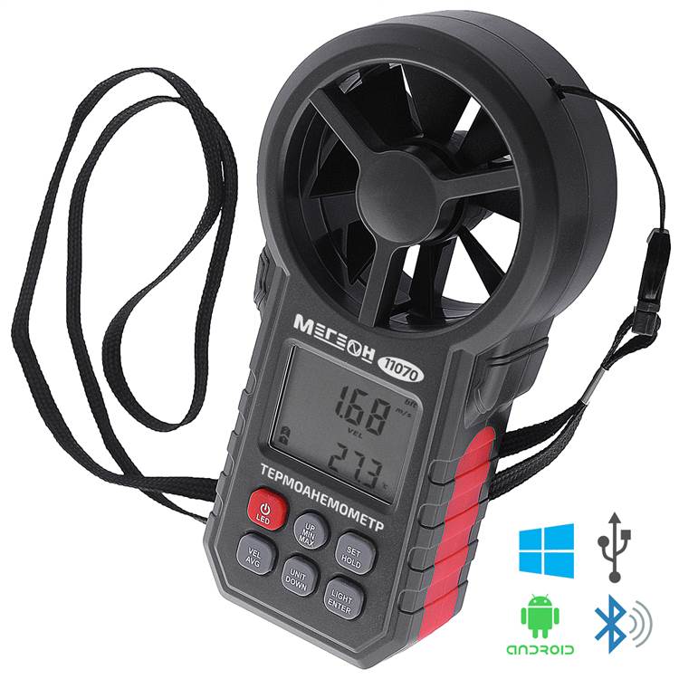 Цифровой термоанемометр МЕГЕОН 11070 с Bluetooth фото